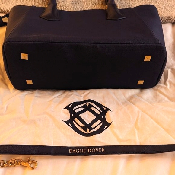 Dagne Dover Tote Blue with crossbody special strap, dust bag, keychain, etc - Picture 9 of 10